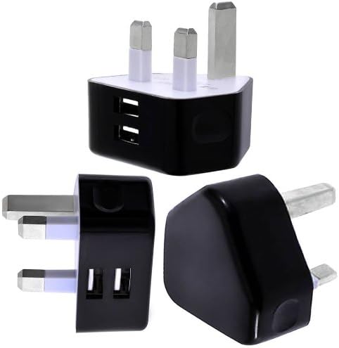 Wayzon Black Dual USB 3 Pin UK Home Swift Mains Wall Mount Travel Charger Plug Adaptor having Accelerated Charging Compatible With Amazon Fire Phone/Kindle Tablet/HDX 8.9 / HD (2013) / 8.9 LTE