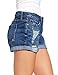 LookbookStore Women's High Waisted Rolled Hem Distressed Jeans Ripped Denim Shorts