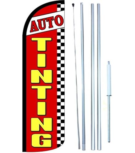 Auto Tinting Swooper Flutter Feather Advertising Flag Kit Car Window Tinting Red - View #9