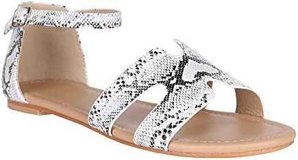 Womens Flat Sandals Open Toe Slides Slip On H Band Leather Summer Slipper Shoes