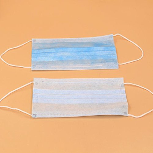 FD Sanitary Masks, FunDiscount 50 Pack 3-Ply Blue Disposable Earloop Face Mask Medical Surgical Mouth Masks for Dust, Flu, Mouth, Dental, Cleaning, Travel, Antiviral Anti Pollen, Allergy Mask (50pcs)