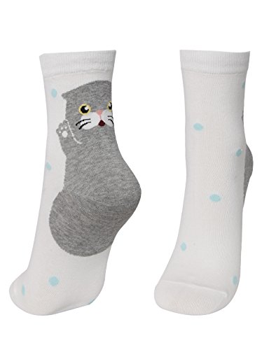 OSABASA Women Sweet Animal Socks 5Pack-Hi five Cat Touch (KWMS0415) - Thumbnail 4