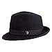 Dorfman Hat Co. Men's Wool Felt Snap Brim Hat (X-Large, Black)