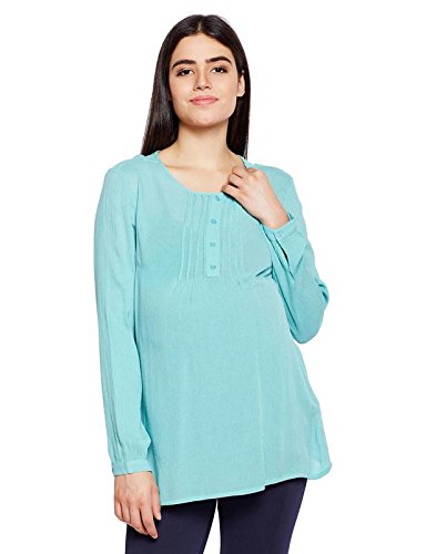 Women's Viscose Full Sleeves Maternity Top (Green)