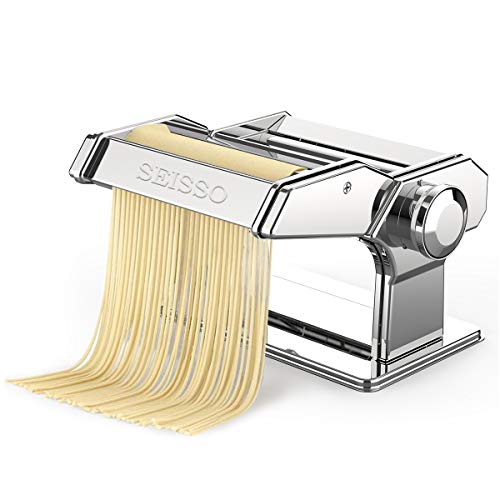 Pasta Maker, Manual Hand Crank Pasta Machine, Washable Stainless Steel