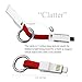 SAMEIRO Multi Charging Cable Portable Keychain Charger Cables Short Small Charging Cord Type C Micro USB 8P 3 in 1 Fast Data Cable Compatible iOS Android All Smart Phones and Smart Device (RED)