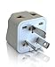 Grounded Universal 2 in 1 Plug Adapter Type I for Australia, China, New Zealand and more - CE Certified - RoHS Compliant