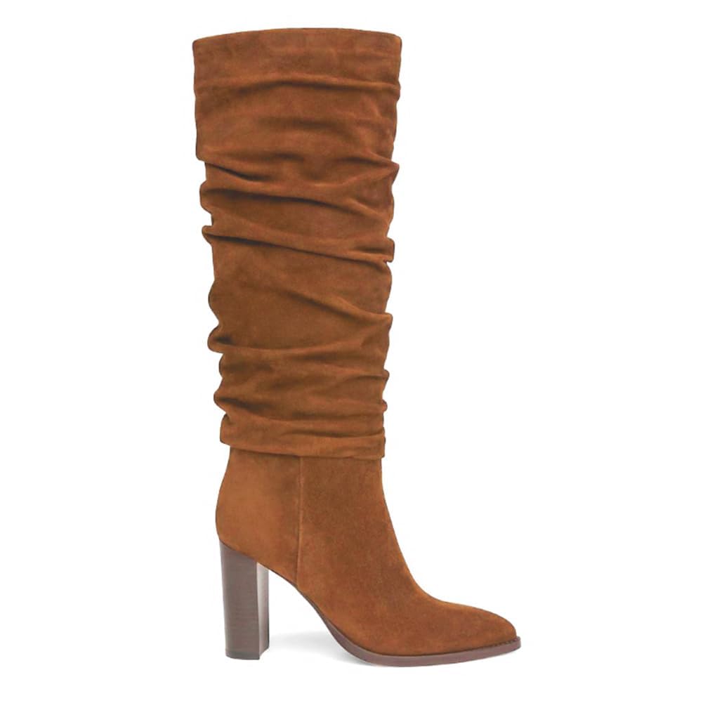 Erocalli Fall Boots for Women 2025 Suede Knee-High Slouch Pointed Toe Tall...