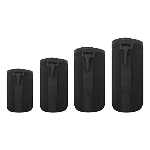4 Pack Camera Lens Case,Thick Soft Thick Protective Neoprene Lens Pouch Bag for Sony A7RIII Canon Nikon Pentax Olympus Panasonic