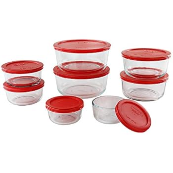 Pyrex Simply Store Glass Round Food Container Set (16-Piece)