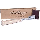 SAINT GERMAIN Premium Hand Crafted Bread Lame with 6 Blades Included - Best Dough Scoring Tool with Authentic Leather Protective Cover