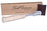 SAINT GERMAIN Premium Hand Crafted Bread Lame with 6 Blades Included - Best Dough Scoring Tool with Authentic Leather Protective Cover