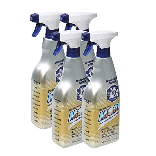 Bar Keepers Friend More Spray + Foam (25.4 oz) | Multipurpose Spray Cleanser and Rust Stain Remover | for Use on Countertops, Sinks, Bathtubs, Showers, Fixtures, Tile, and More (4)