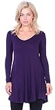 Popana Print Tunic Top XL Eggplant - Made In USA