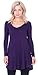 Popana Women's Tunic Tops for Leggings Long Sleeve Shirt Plus Size Made in USA X-Large Eggplant