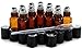 Vivaplex, 12, Amber, 3 ml Glass Roll-on Bottles with Stainless Steel Roller Balls - Dropper included