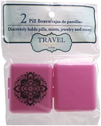 Indestructo Travel Pill Boxes By Designs - 2 Pack Assorted Patterns (Pink) by Designs