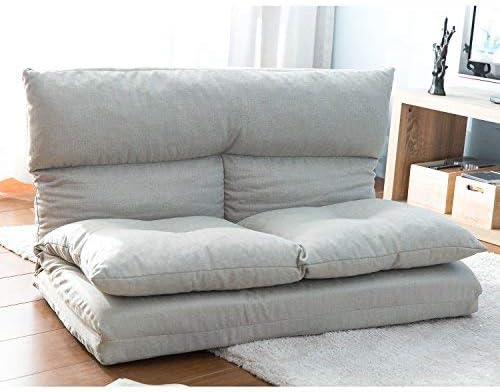 YSKWA Fabric Folding Chaise Lounge Floor Gaming Sofa Chair (Gray)