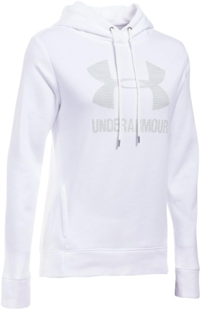under armour women's favorite fleece metallic stripe big logo hoodie