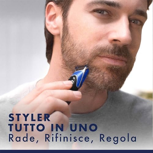 Styler Rasoio Elettrico Barba All-in-One, Rade, Regola, Rifinisce, Rasoio, Regolabarba con Tecnologia Braun e Impugnatura Easygrip per Un'incredibile Precisione e Comfort