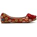 Ollio Women's Ballet Shoe Canvas Dot Pattern Flower Flat