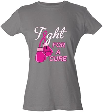 Fight For a Cure Survivor Breast Cancer Awareness Pink Ribbon Women’s T-Shirt-Heather Grey-Fight for a cure-XS