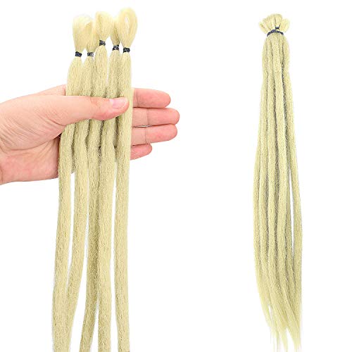 Noverlife 10 Strands 50cm/20″ Creamy Dreadlock Extensions, Single Ended Crochet Synthetic Dreadlocks Accessories, Jamaica Punk Hip-Hop Reggae Hair Braiding Wigs Faux Locs for Fashion Men Women