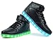 ToLFE Women Men High Top USB Charging LED Glow Shoes Flashing Sneakers Black Black 8 B(M) US