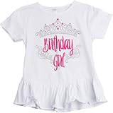 Birthday Girl Princess | Princess Party Tiara B-Day Top Girly Ruffle T-Shirt