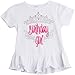 Birthday Girl Princess | Princess Party Tiara B-Day Top Girly Ruffle T-Shirt - (Ruffle,S) White