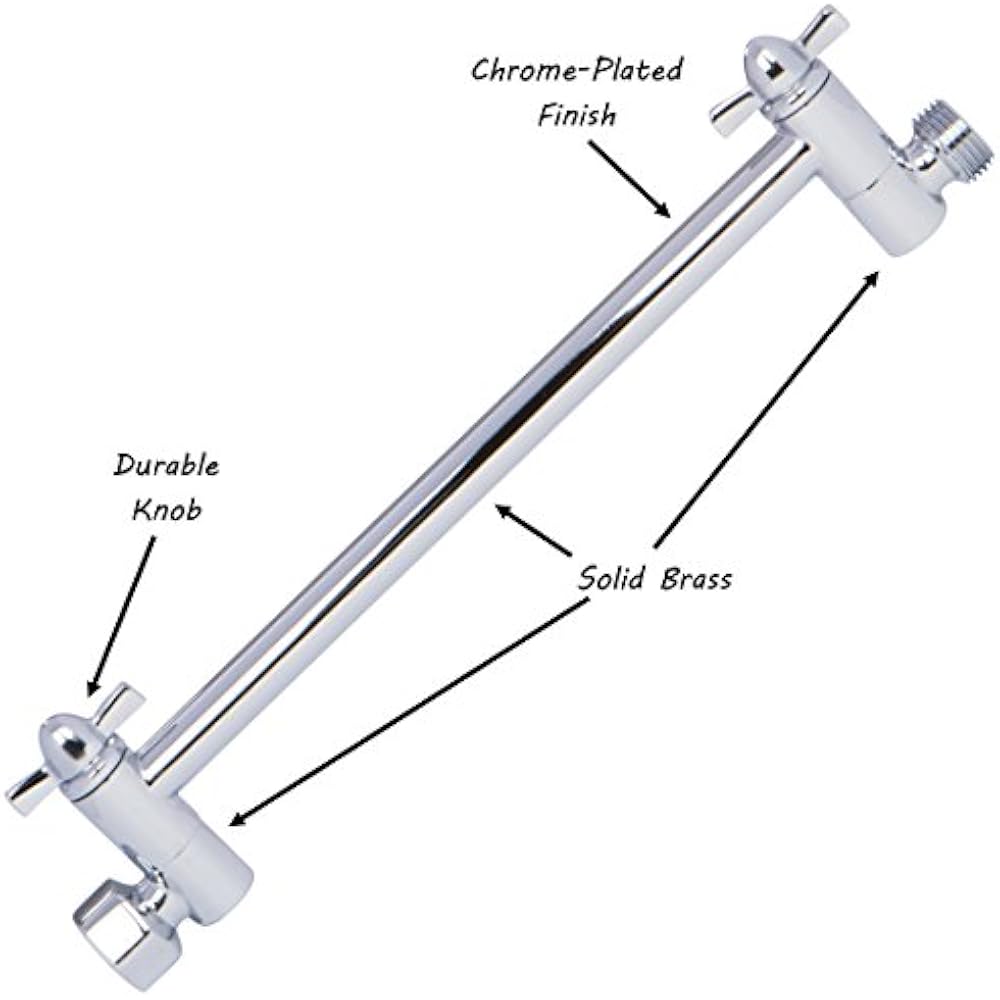 Adjustable Shower Arms & Slide Bars Head Extension 10 Inch Brass