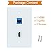 BUPLDET HDMI Port and Ethernet Wall Plate - 4K/8K HDMI RJ45 Cat6 Keystone Jack Network Wall Plate Female to Female for HDTV
