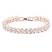 Oksale Women Fashion Roman Style Crystal Diamond Bangle Bracelets Elegant Charm Rhinestone Bracelets Gifts (Rose Gold)