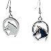 Horse Earrings | Brilliant Abalone Paua Shell | Hypoallergenic Silver Plated Horseshoe