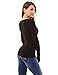 PattyBoutk Women V Neck Ruched Long Sleeve Blouse (Black Small)