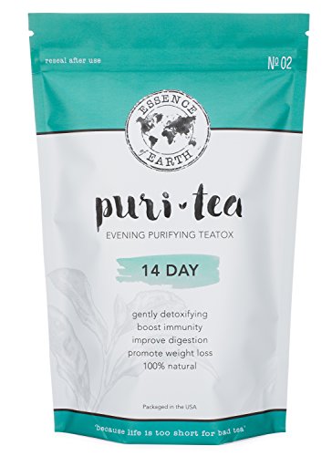 Detox Tea to Remove Toxins, Reduce Bloating, Improve Digestion, Promote Restful Sleep. Detox Cleanse Tea Organic 14 Day Gentle Teatox. Caffeine-Free