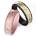 Ikonfitness Silicone Wedding Ring for Women, Two Piece Rubber Wedding Ring With Unique 3D Embossed Pattern, 6.5 mm Wide 2 Pack in Metal Box (RoseGold, Gold, 5)