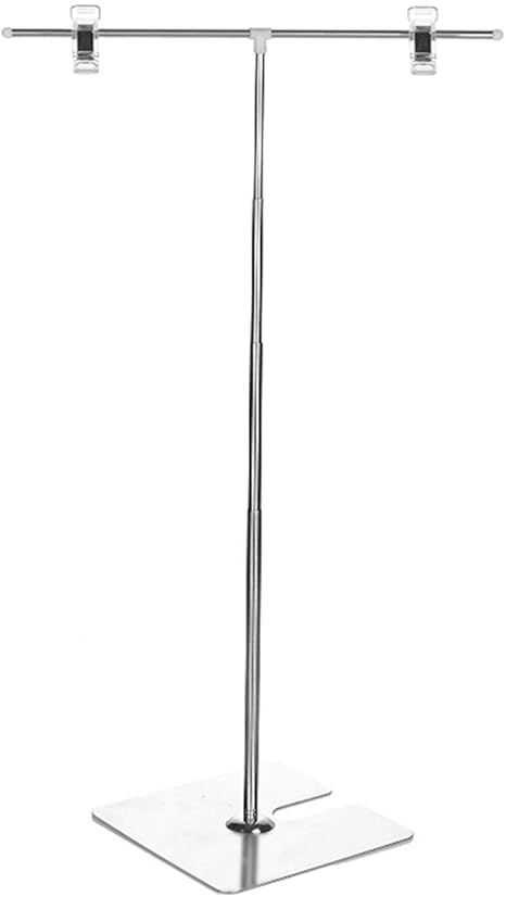 Amazon ポップスタンド 卓上 T型 L型 Popスタンド 長さ調節可能 工具不要 ステンレス 軽量 簡単収納 組み立て式 販促 値札 Pop広告スタンド 取付部品 文房具 オフィス用品