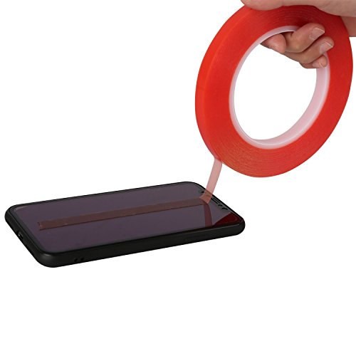 DIYPHONE Heat Resistant 2mm PET Red Film Tape Transparent Double Sided Tape Rolls Strong Adhesive Sticker Tape for iPhone LCD Touch Screen Repair, Length 25M - Thumbnail 3