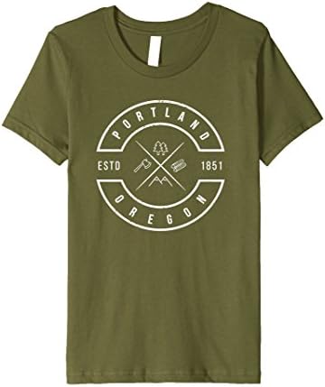 unisex-child Portland Oregon T Shirt Emblem 12 Olive