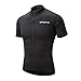 Spotti Men's Cycling Bike Jersey Short Sleeve with 3 Rear Pockets- Moisture Wicking, Breathable, Quick Dry Biking Shirt Black