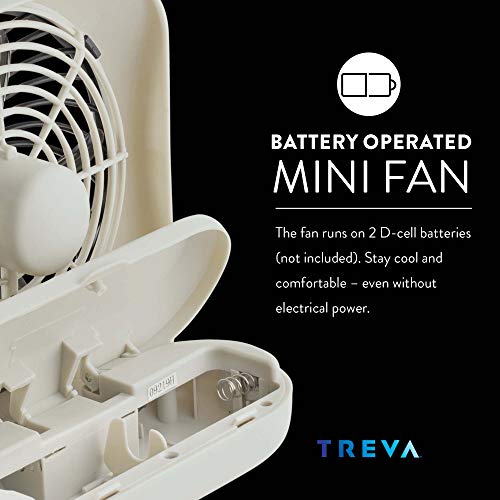 O2COOL Treva 5 Inch Battery Powered Fan Portable Desk Fan 2 Cooling