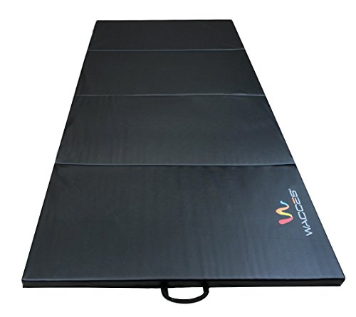 Wacces Pu Leather Gymnastics Gym Fitness Exercise Tumbling/Martial Arts Folding Mat, Black - Thumbnail 5