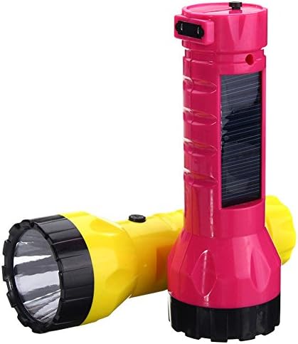Solar Powered LED Superbright Household Flashlight Rechargeable Portable Outdooor Camping Tent Light Lantern Lamp Emergency Lighting (Yellow)