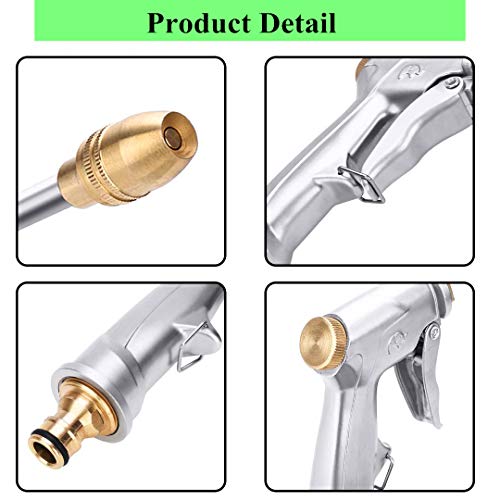 bopopo Jet Garden Hose Sprayer Gun Metal High Pressure Pistol Grip Nozzle Tool,360° Rotaing Adjustmen Leak Proof Grip Spray for Car Washing,Plants Watering,Pets Shower,Cleaning Housework - Thumbnail 4