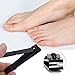 FIXBODY Nail Clippers, Black Stainless Steel Fingernail & Toenail Clippers & Nail File,Great Christmas Gift,Stocking Stuffers for Men and Women