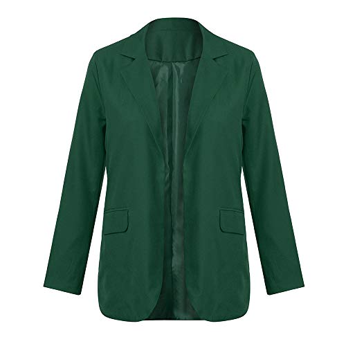 Auwer Fashion Women Long Sleeve Cardigans Solid Color Cardigans Coat Open Front Jackets (S, Green)