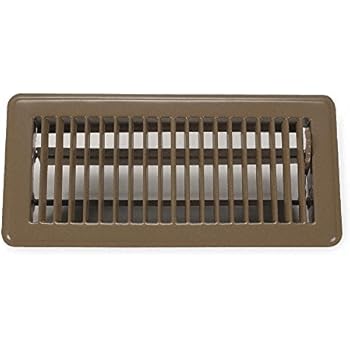 Rocky Mountain Goods Floor Register Vent - 4-Inch by 10-Inch - Easy adjust air supply lever - Premium finish - Heavy duty to allow walk on use (Brown)