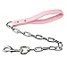 Didog 28 inch Length Heavy Duty Anti-bite Dog Giant Chain Leash with Leather Handle