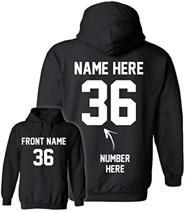 Custom Hoodies - Add Your Name & Number - 2 Side Personalized Sweaters